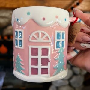 NWT Pink Christmas House Mug / Pinkmas